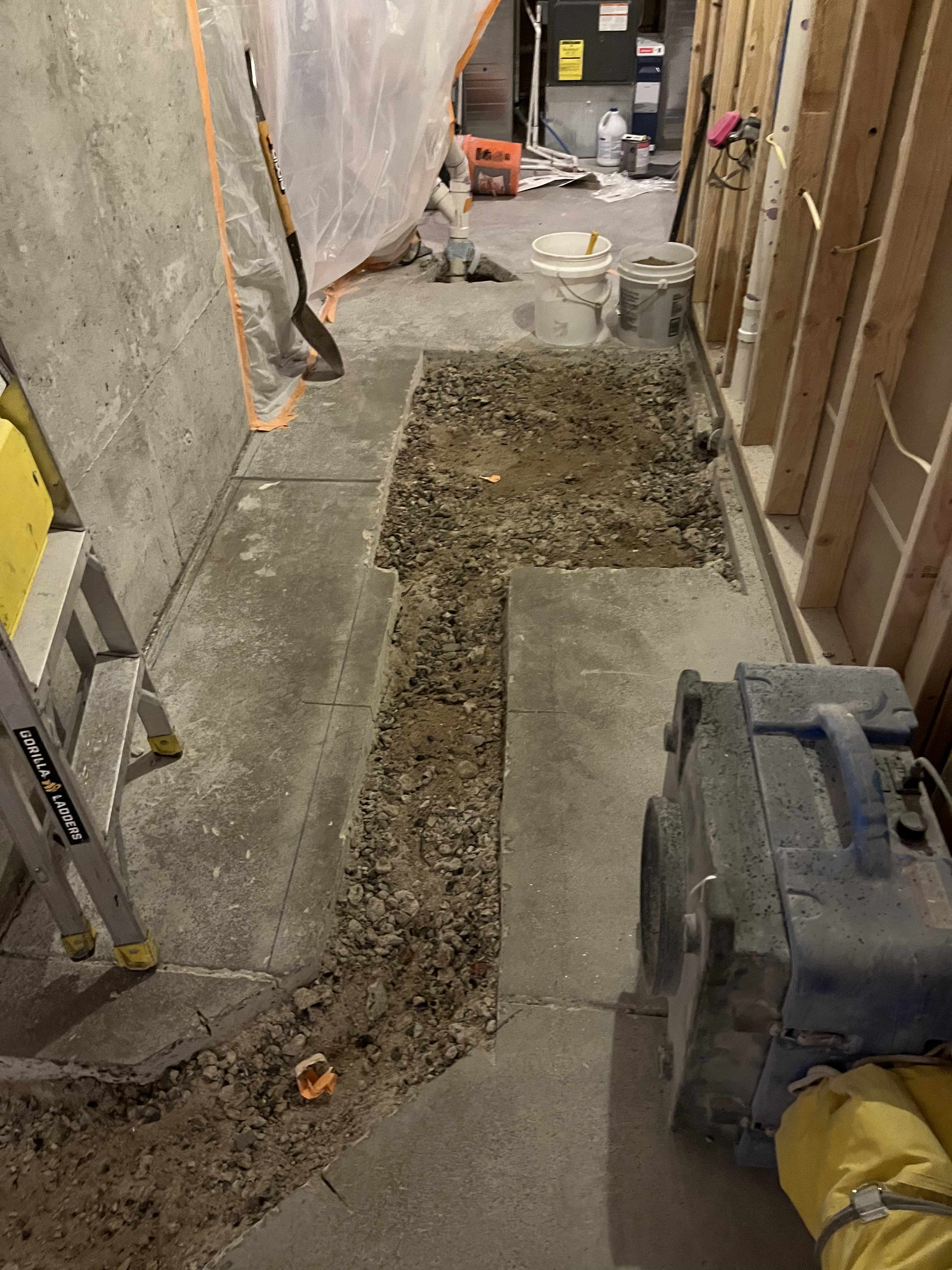 During - concrete excavation