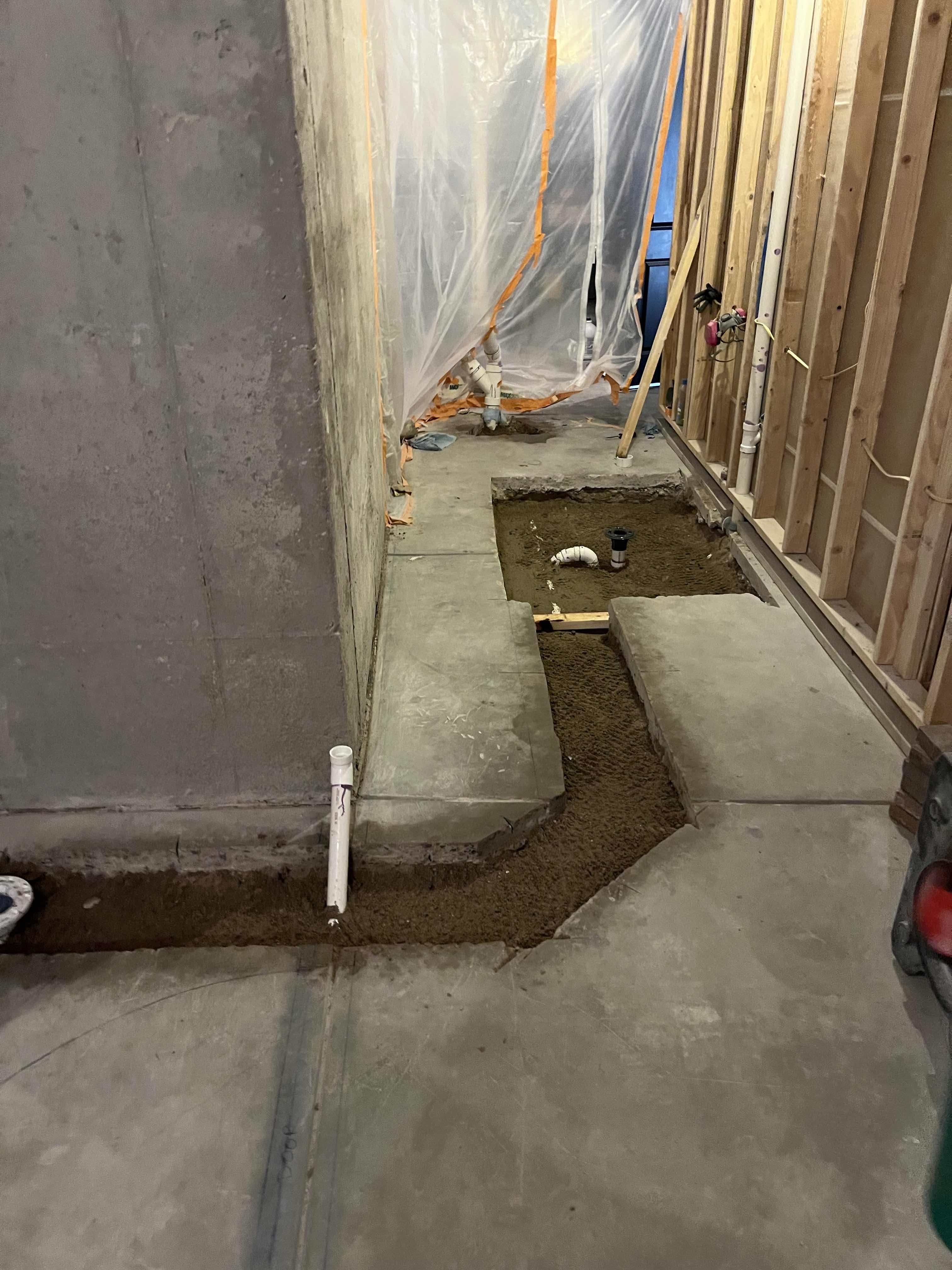 During - plumbing rough-in