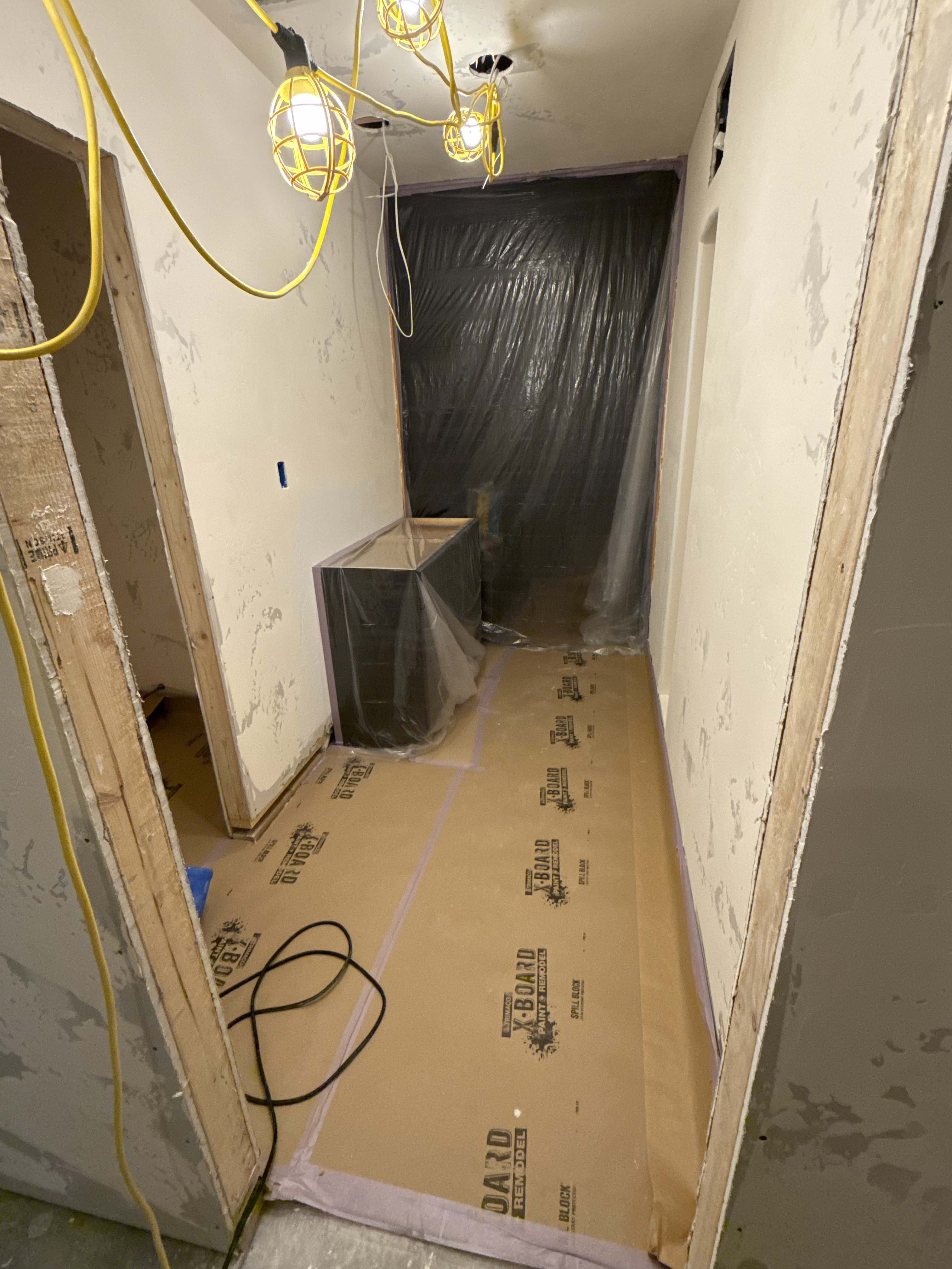 During - hallway mid-construction